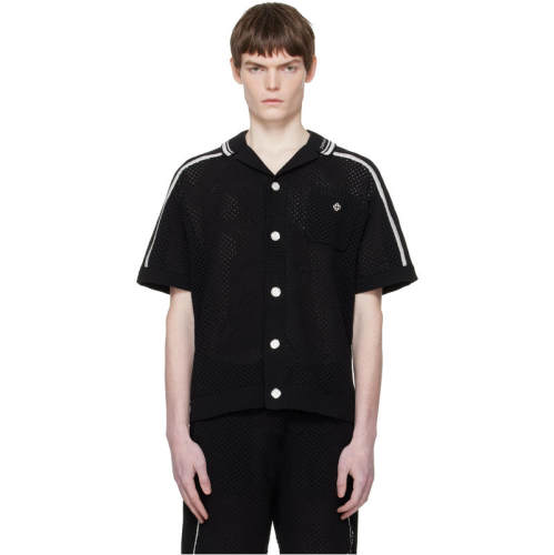 Casablanca 男士 衬衫 黑色 Short Sleeve Mesh