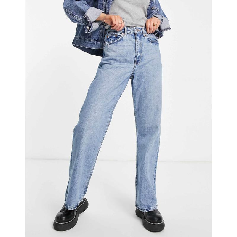 Dr Denim 女士 牛仔长裤 Dr Echo 天蓝色高阔腿浅水洗牛仔裤