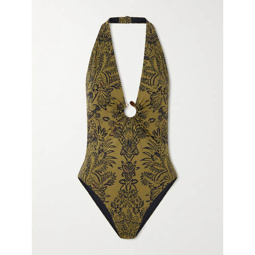 Ulla Johnson 女士 SS26 连体泳衣 Milos 精饰圆环装饰印花泳衣