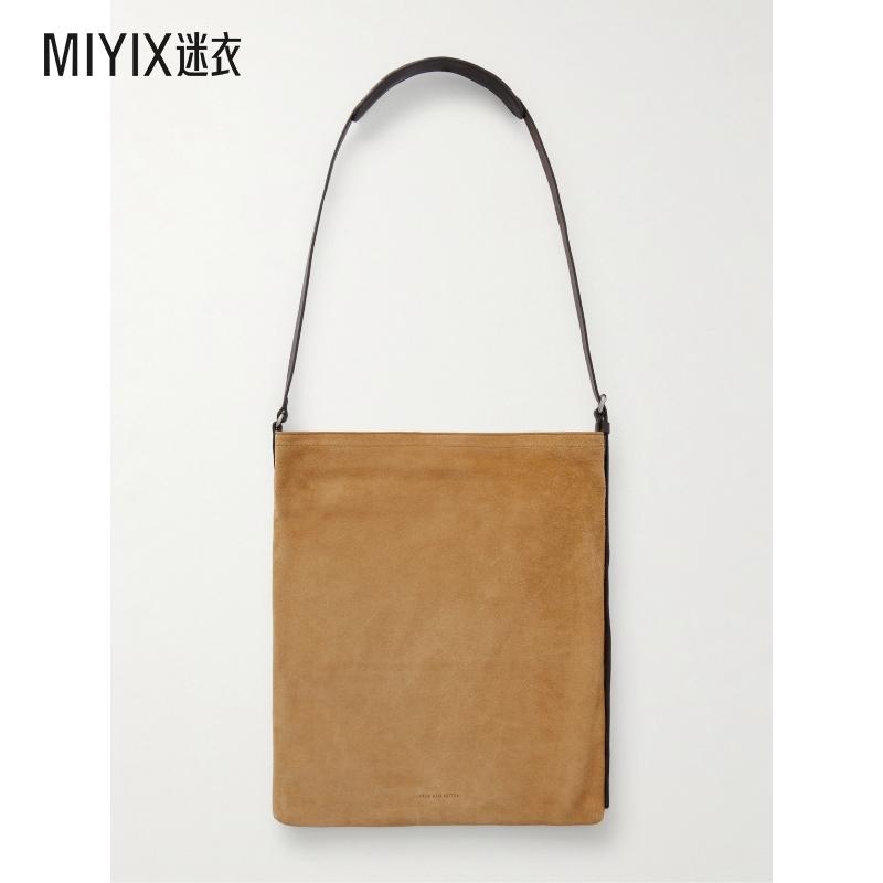 [秋冬新品]Dries Van Noten 男款皮革饰边绒面革邮差包 迷衣时尚