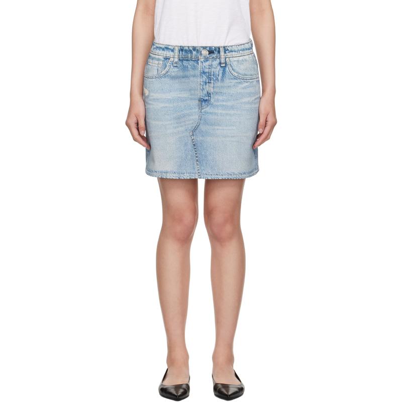 Rag&Bone 女士 迷你裙 蓝色 Miramar Terry 短裙