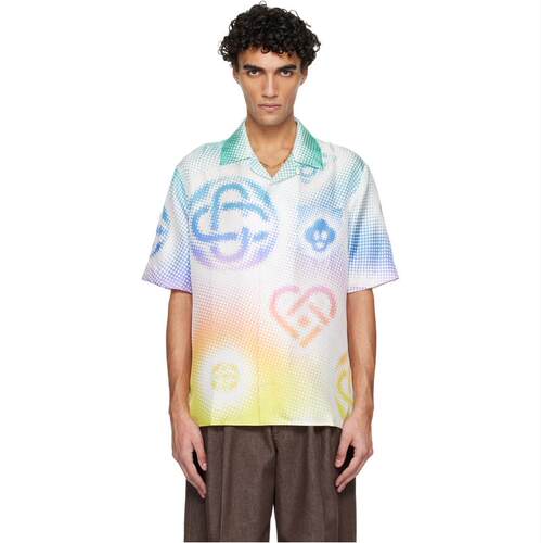 Casablanca 男士 衬衫 多色 Halftone Logo Short Sleeve Silk