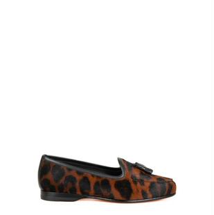 Santoni 女士 FW25 乐福鞋 豹纹印花一脚蹬