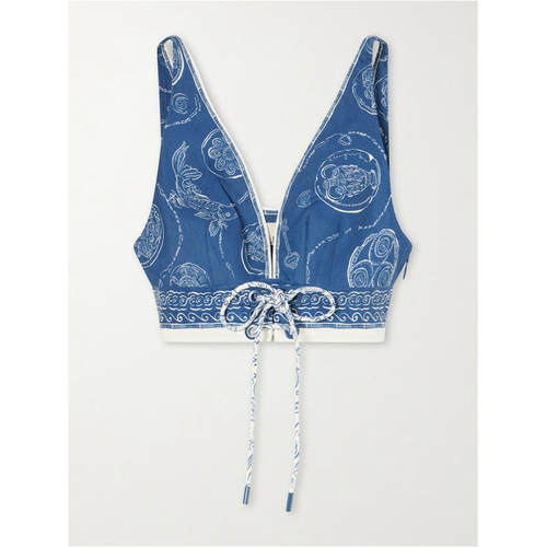 Alémais 女士 FW26 上衣 Lucky 短款印花亚麻