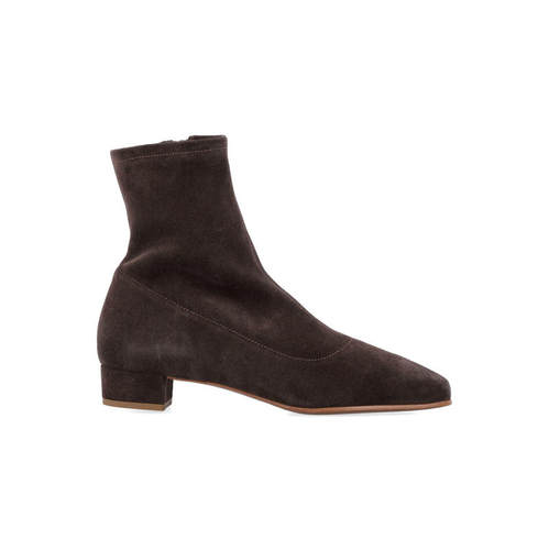 By Far 女士 FW25 短靴 ESTE RISTRETTO 棕色绒面革