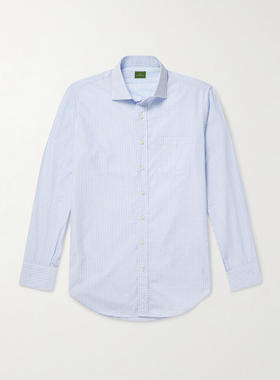 SID MASHBURN 男士 FW25 衬衫 加宽领格纹棉质府绸衬衫