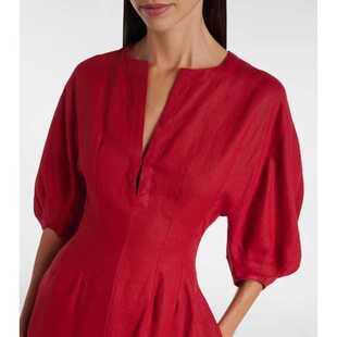 Faithfull the Brand 女士 中长连衣裙 Soleil 亚麻长款连衣裙