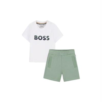 Boss 博斯 婴儿 SS26 服装 SET T-SHIRT E 徽标短裤童装