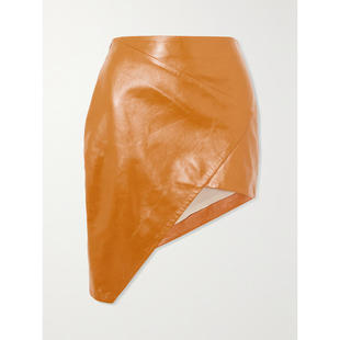 不对称裹式 Zeynep 迷你裙 女士 皮革迷你半身裙 Arcay