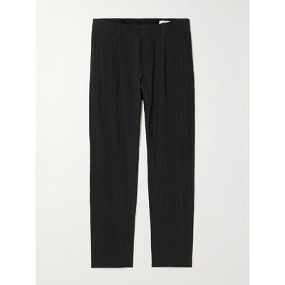 NN.07 男士 FW25 长裤 Bill 5721 直筒有机棉混纺绉条纹裤子