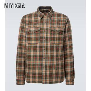 Ralph Lauren RRL 男款格子羊毛棉混纺斜纹布衬衫 迷衣时尚