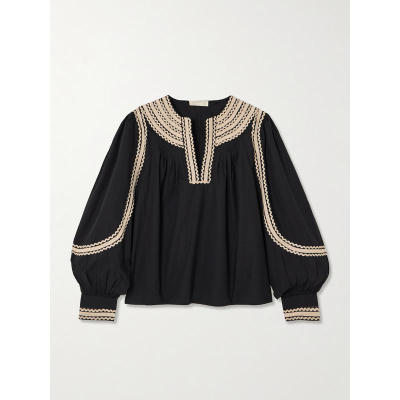 Ulla Johnson 女士 SS26 上衣 Laurenza ricrac 罗缎边棉质府绸衫