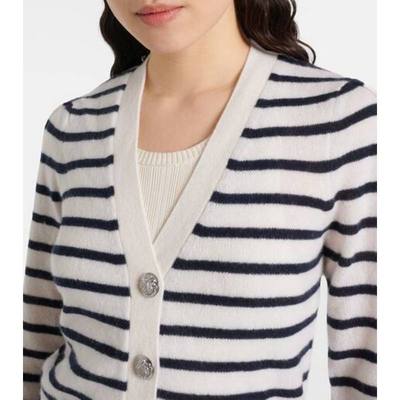 Veronica Beard 女士 开衫 Solene 条纹羊绒针织开衫