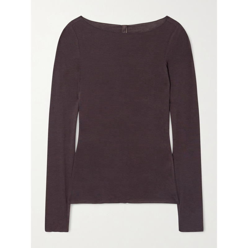 SKIMS 女士 SS26 睡衣 Phoenix 船领长袖上衣