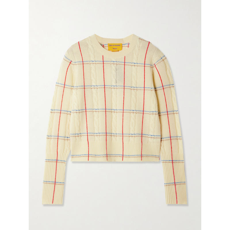 Guest In Residence 女士 26春新品 毛衣 修身格纹羊绒毛衣