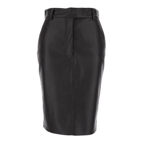 LEPLAIN 女士 SS26 半身裙 Front Closure for 棕色皮革隐形