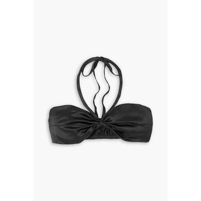 LESET 女士 背心 Barb 褶皱缎面绉纱挂脖文胸式上衣