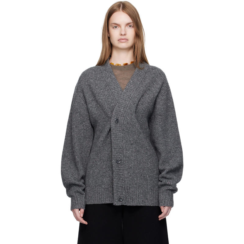 UMARMUNG 女士 开衫 灰色 Knit Donegal Wool Oversized 开衫