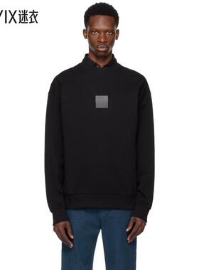 Hugo雨果博斯 男款黑色 Cotton Terry Split Logo 套头衫 迷衣时