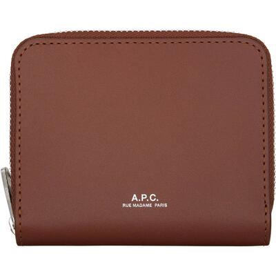 A.P.C. 男士 钱包 棕色 Chelsea Zip 钱包