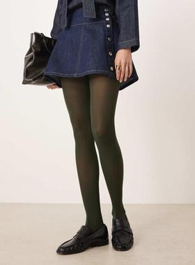 ASOS DESIGN 女士 连裤袜 40 denier 设计深色绿色连裤袜
