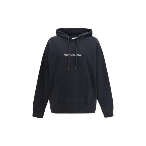 Off-White 男士 SS26 卫衣 Script Skate 箭号斜纹连帽衫(米白色)