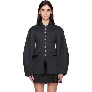 Ganni 甘尼 女士 西装外套 黑色 Structured