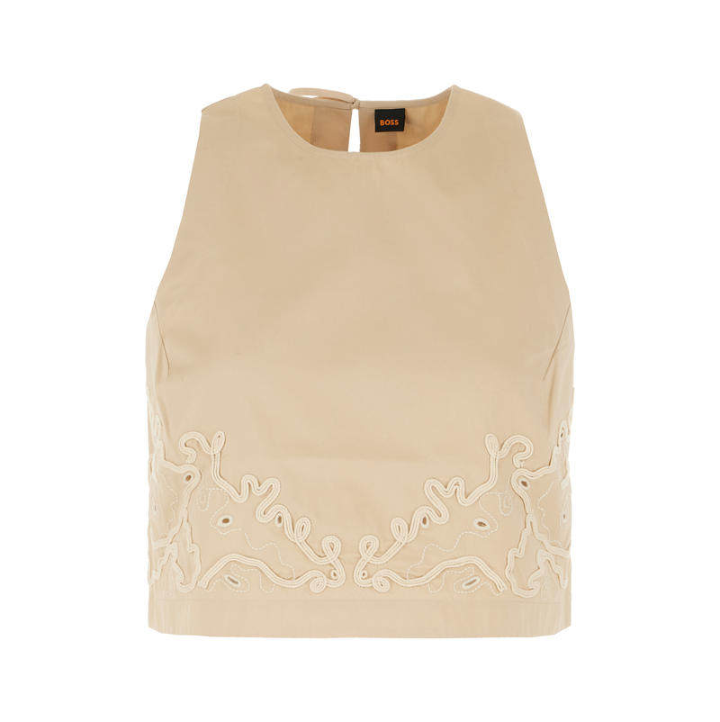 Hugo Boss 雨果博斯 女士 SS26 衬衫 浅褐色棉质T恤