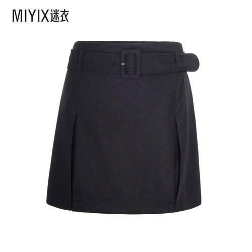 [秋冬新品]A.P.C. 女款Cecile 灰色法兰绒迷你半身裙 迷衣时尚