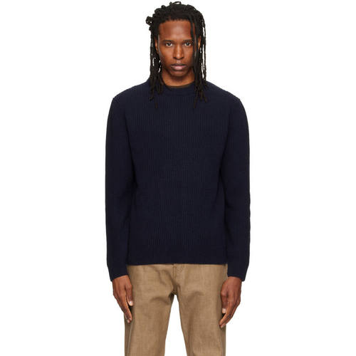 Nudie Jeans 男士 毛衣 海军蓝 August Rib Wool