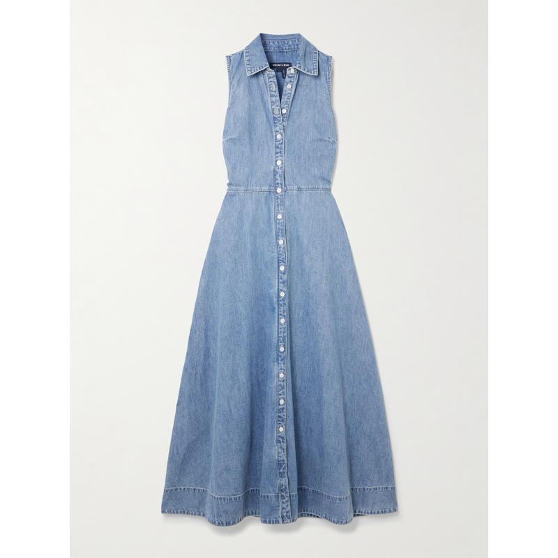 Veronica Beard 女士 中长连衣裙 Fuller 牛仔中长衬衫式连衣裙