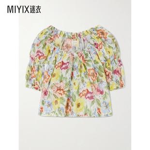 迷衣时尚 DÔEN 褶皱印花有机棉纱衫 女款 Inez
