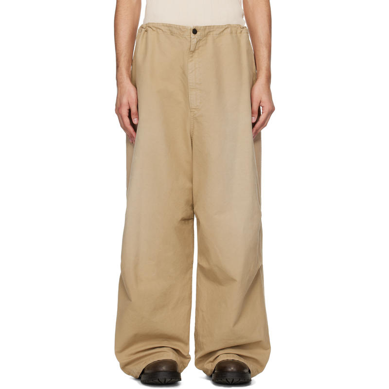 Hed Mayner 男士 长裤 驼色抽绳长裤