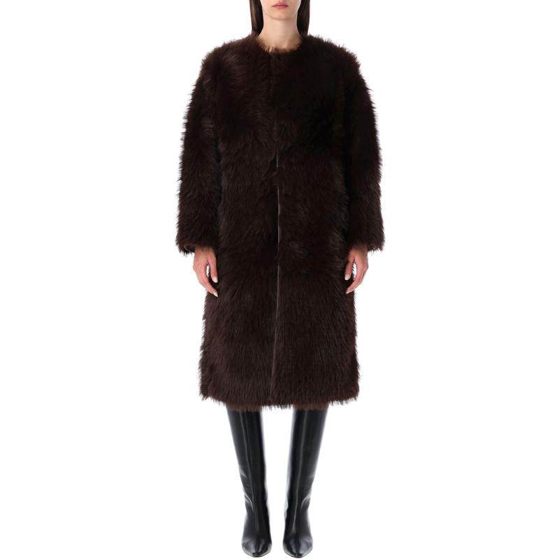 Urbancode 女士 FW25 大衣 interior 人造皮草绒面革大衣