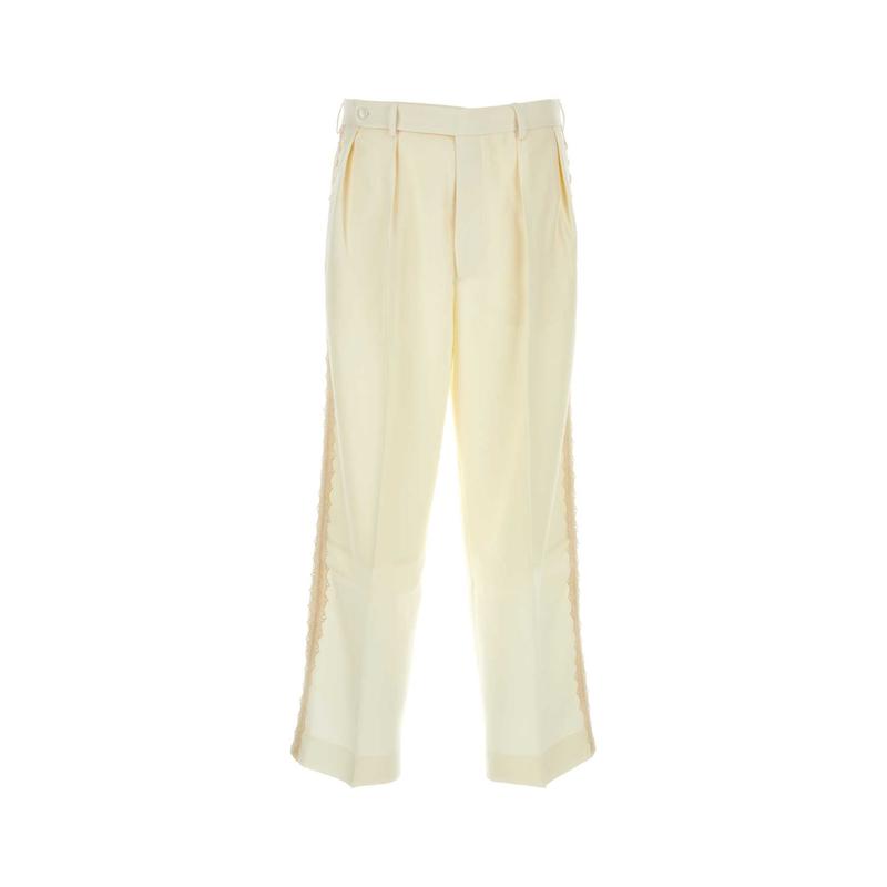 Bode 男士 SS24 长裤 米白色羊毛裤子