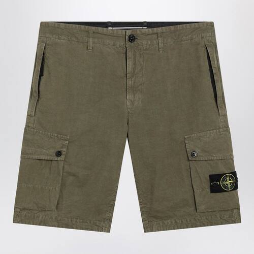 Stone Island 石头岛 男士 SS26 短裤 军装风绿色修身工装百慕大