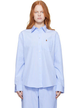 Danielle Guizio 女士 衬衫 蓝色 Oona Buttondown 衬衫