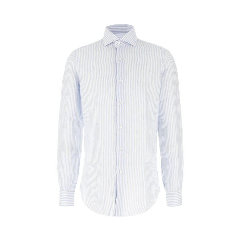 BARBA Napoli 男士 SS25 衬衫 印花亚麻衬衫