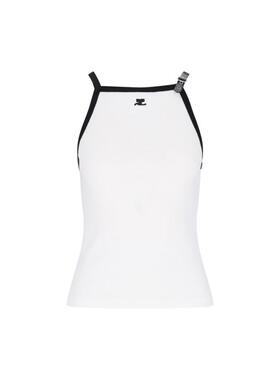 Courrèges 古未界 女士 SS26 背心 白色针扣