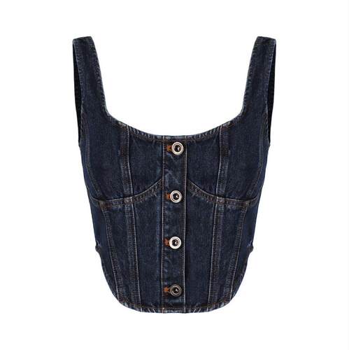 Self-Portrait 女士 SS26 上衣 牛仔束身胸衣