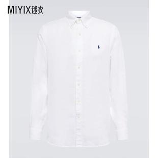 Ralph 男款 Polo Lauren拉夫劳伦 刺绣亚麻衬衫 迷衣时尚