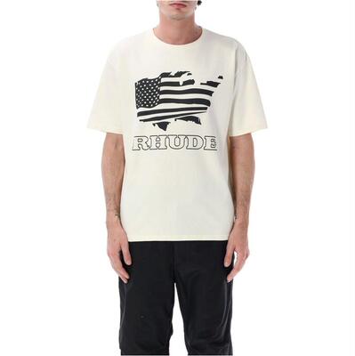 Rhude 男士 SS26 T恤 罗德旗帜图案