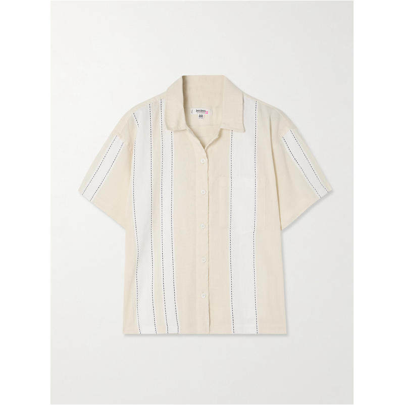 Lemlem 女士 SS25 衬衫 Tuuli Cabana 条纹棉混纺