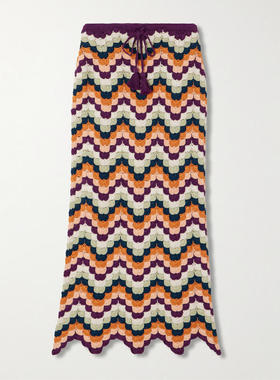 Escvdo 女士 中长裙 Safi 齿纹钩花棉质中长半身裙