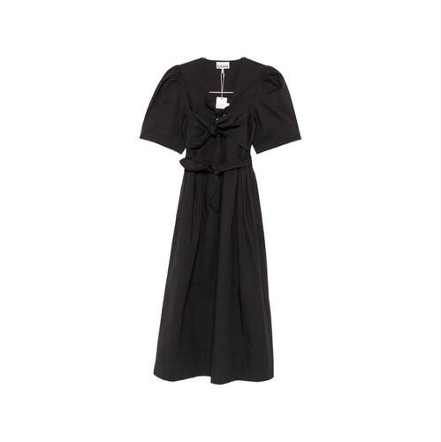 Ganni 甘尼 女士 FW26 中长连衣裙 有机棉