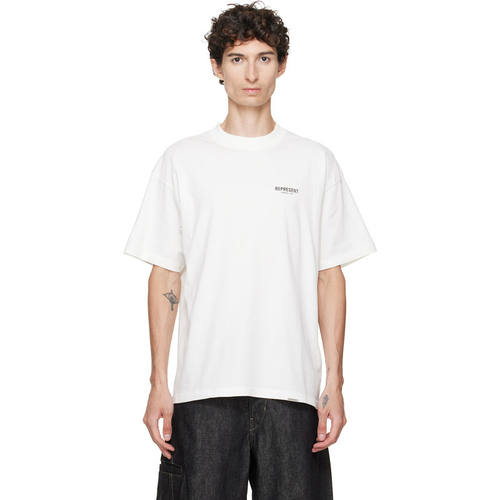 Represent 男士 T恤 白色 Printed Owners Club Script
