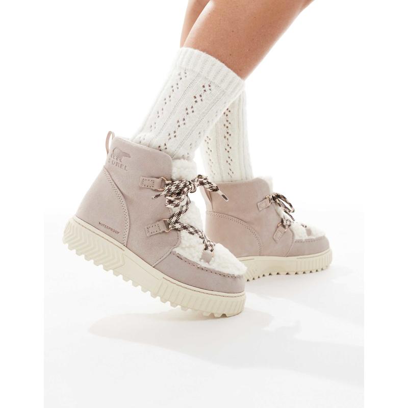 SOREL 女士 靴子 Ona Ave alpine 裂纹白垩色靴子(土褐色)