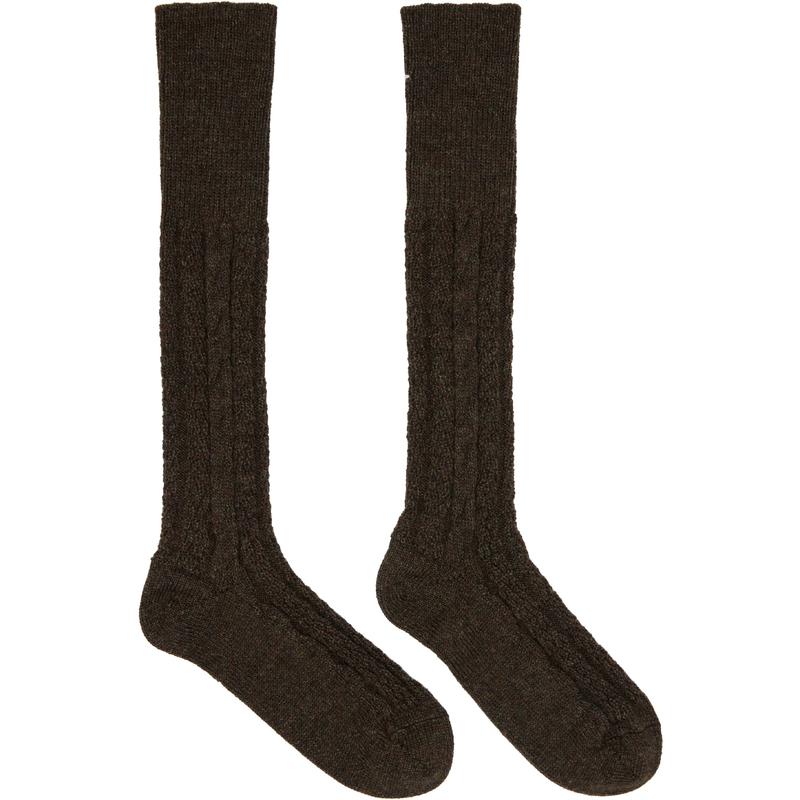 Maison Margiela马吉拉 男士 袜子 棕色 Bootleg 高筒袜