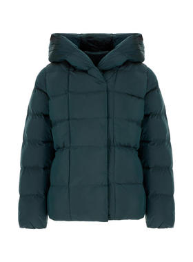 Calvin Klein 女士 FW25 羽绒服 深绿色聚酯带里衬夹克