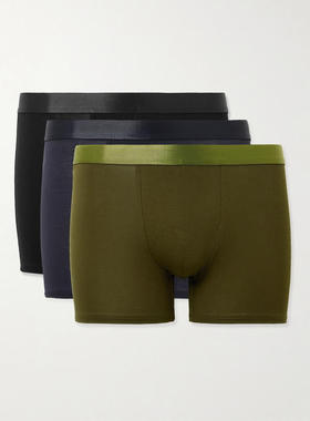 CDLP 男士 平角内裤 Stretch-TENCEL™ 三件套莱赛尔纤维平角内裤